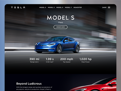 Tesla Website UI tesla ui ui design uiux web design