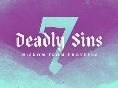 7 Deadly Sins Sermon Series church illustrator photoshop purple sermon series typography