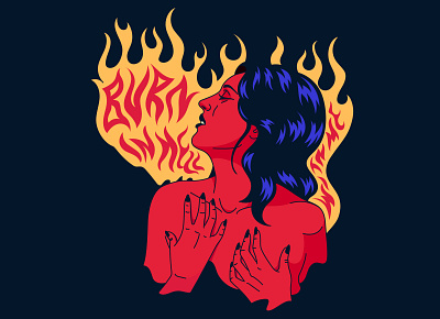 Burn in Hell illustration typography vector art vector illustration