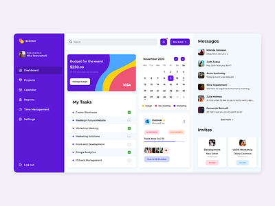 Eventer Dashboard dashboad dashboard design dashboard ui design ui ui ux ui design ux web website concept website design