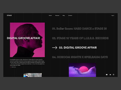 STAGE design dj electro electronic music music rave techno ui ui ux ui design web website concept website design