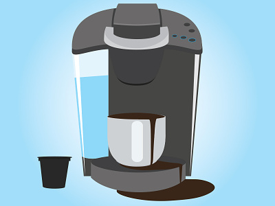 Keurig coffee cup design flat flat style illustration kcup keurig minimal vector water