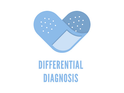 Differential Diagnosis Logo bandaid diagnosis heart illustration logo medical