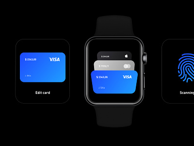 Payment concept on your watch app balance clean design interface iwatch simple simplicity ui ux
