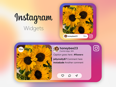 Insta Widgets app apple branding design icon instagram ios ios14 iphone logo sketch social media typography ui ux vector widget widgets
