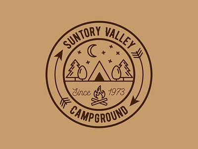 Campground Line Badge adobe illustrator badge branding design icon illustration illustrator line line badge logo monoline typography vector