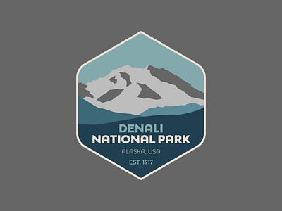 Denali National Park badge adobe illustrator badge badge icon branding design icon illustration illustrator line badge logo sketch typography vector