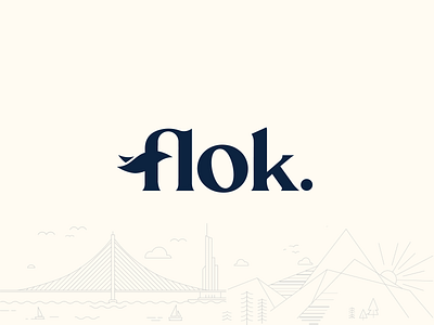 Logo design for Flok, a travel industry brand brand identity branding logo logo design logo designer travel