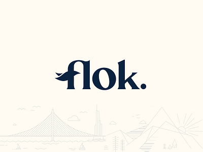 Logo design for Flok, a travel industry brand