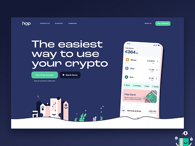 Fintech - Landing Page blockchain brand identity branding crypto design fin tech fintech illustration logo logo designer ui design uiux user experience userinterface