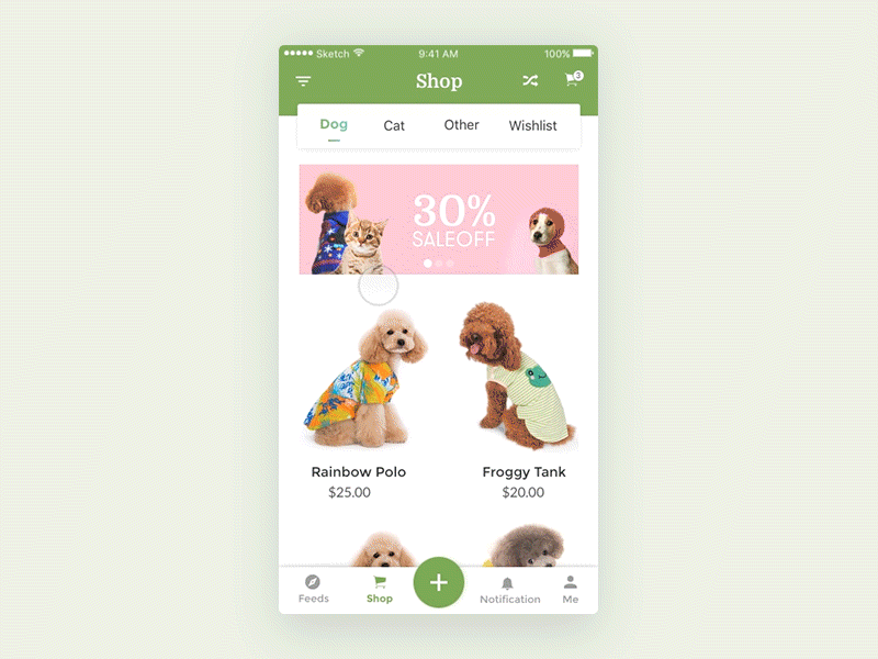 PeBea - App Fashion for your Pet pet uidesign uxdesign