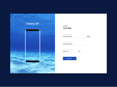 Checkout blue checkout galaxy s8 payment webdesign