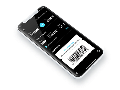 Ticket detail bebas black booking cyan design iphonex ticket typography uidesign