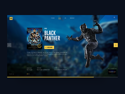 Black Panther - Movie slide black panther dark imdb movie slide typography uisml web design yellow