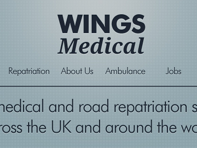 Wings Medical Logo, Menu & Slogan blue design droid serif futura logo logo design mock up photoshop type typography