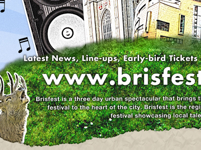 Brisfest Poster bristol buildings city color colour deer festival green illustrator indesign photoshop purple red speakers stag t shirt typography yellow