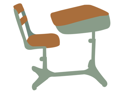 Vintage 1930's Desk 1930 brown chair green illustration illustrator vector vintage