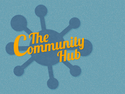 Community Hub Logo blue design drop drop shadow fun logo logo design photoshop shadow texture yellow