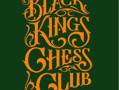Black Kings Chess Club font hand drawn lettering logo design typography