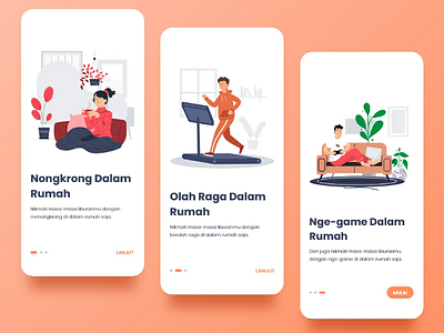 On boarding screen with content "stay at home" ui ux uidesign mobile app