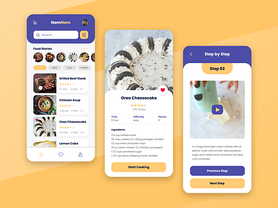 Food Recipe App app design food idea inspiration interface mobile recipe ui ux visual web