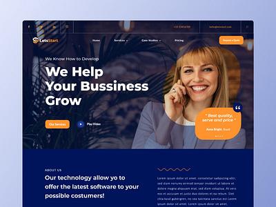 LetsStart - Startup Landing Page agency company digital homepage landingpage startup website