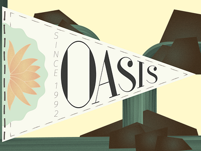 Oasis Pennant adobe illustrator ambient dribbbleweeklywarmup oasis pennant rebound takashi kokubo