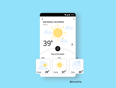 Weather dailyui minimal simple ui ui design ux weather