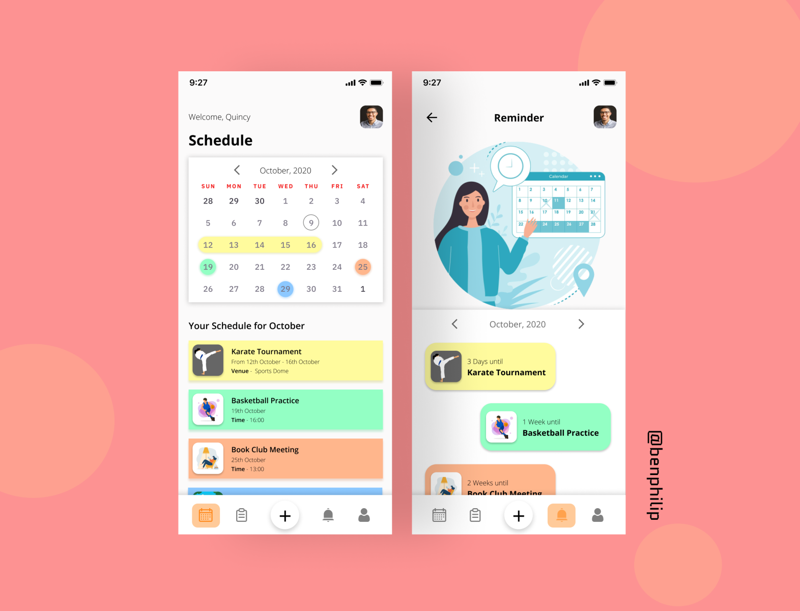 Schedule by Benjamin Philip on Dribbble