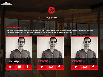 Our Team clean flat social media team web design