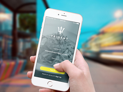 Trident Restaurant Customer Login Screen apps interface ios iphone ui ux