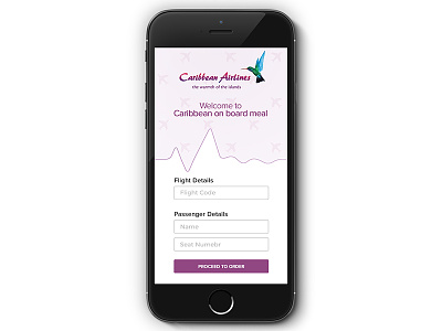 Caribbean Airlines Meal Order apps interface ios iphone ui ux