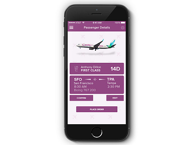 Caribbean Airlines Passenger Details Screen apps interface ios iphone ui ux