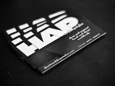 Hap Business Cards black business business card business cards cards logo white