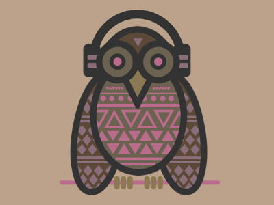 Owlie Jams brown headphones owl pink shot