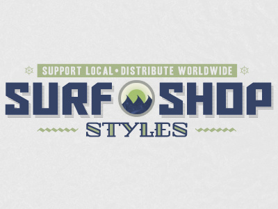 Surf Shop Styles blue green logo nautical shop surf wave