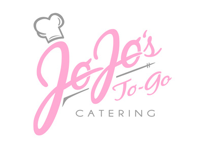 Jo Jo's To Go Logo catering food grey logo pink vector
