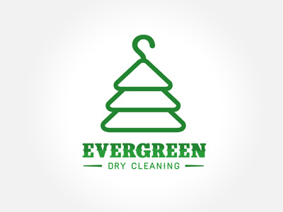 Evergreen Logo clean cleaning dry green logo simple