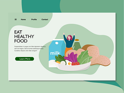 healthy food landing page illustration