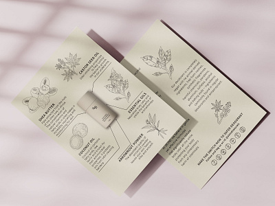 pamphlets design and illustration for natural body care