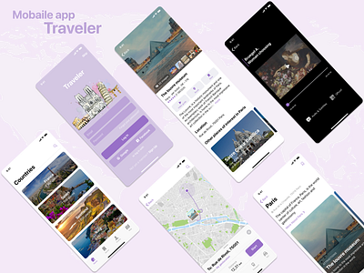 Traveler app concept design discover explore journey map mobile mobile app mobile app design museum places planning tour travel travel guide trip ui user interface design ux world