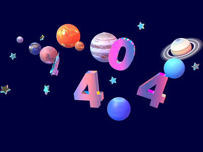 Lost in Space: The 3D Remix 3d 3d render 404 404 error page 404 page adobe dimension adobe photoshop dribbble weekly warm up dribbbleweeklywarmup outerspace photoshop space