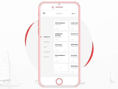 Mobile Projects calendar design dribbble iphone minimal mobile red white