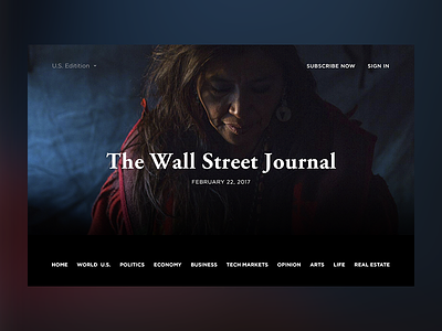 The Wall Street Journal. Concept business corporate design financial follow minimal photoshop site typography web