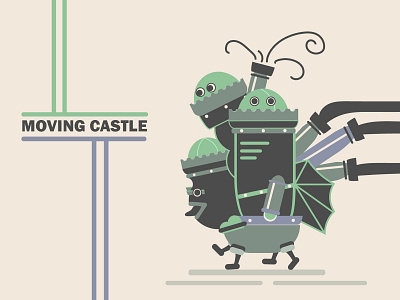 Moving Castle adobe illustrator castle design ghibli howls moving castle illustration miyazaki moving vector vector art