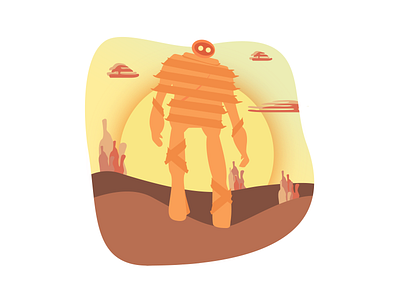 The Sanderman adobe illustrator cactus clean desert icon illustration illustrator monster sand sandman vector art vector illustration