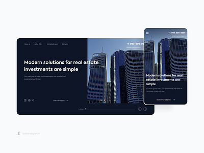 Website for renting real estate | Website design (adaptive) adaptive business design minimal minimalism mobile website ui ux web webdesign website