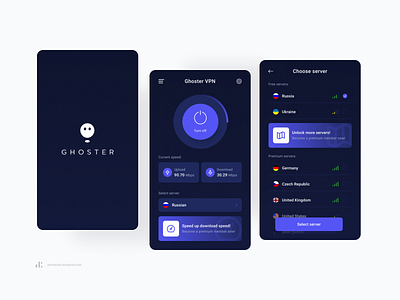 Ghoster VPN | Mobile app design app application design minimal minimalism mobile mobile app design ui ux web