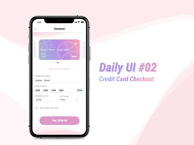 daily ui #02 - Credit Card Checkout app credit card payment daily ui dailyui dailyuichallenge first shot firstshot hello dribbble hellodribbble ui