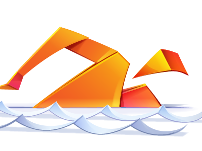 Swimming Origami logo origami swim
